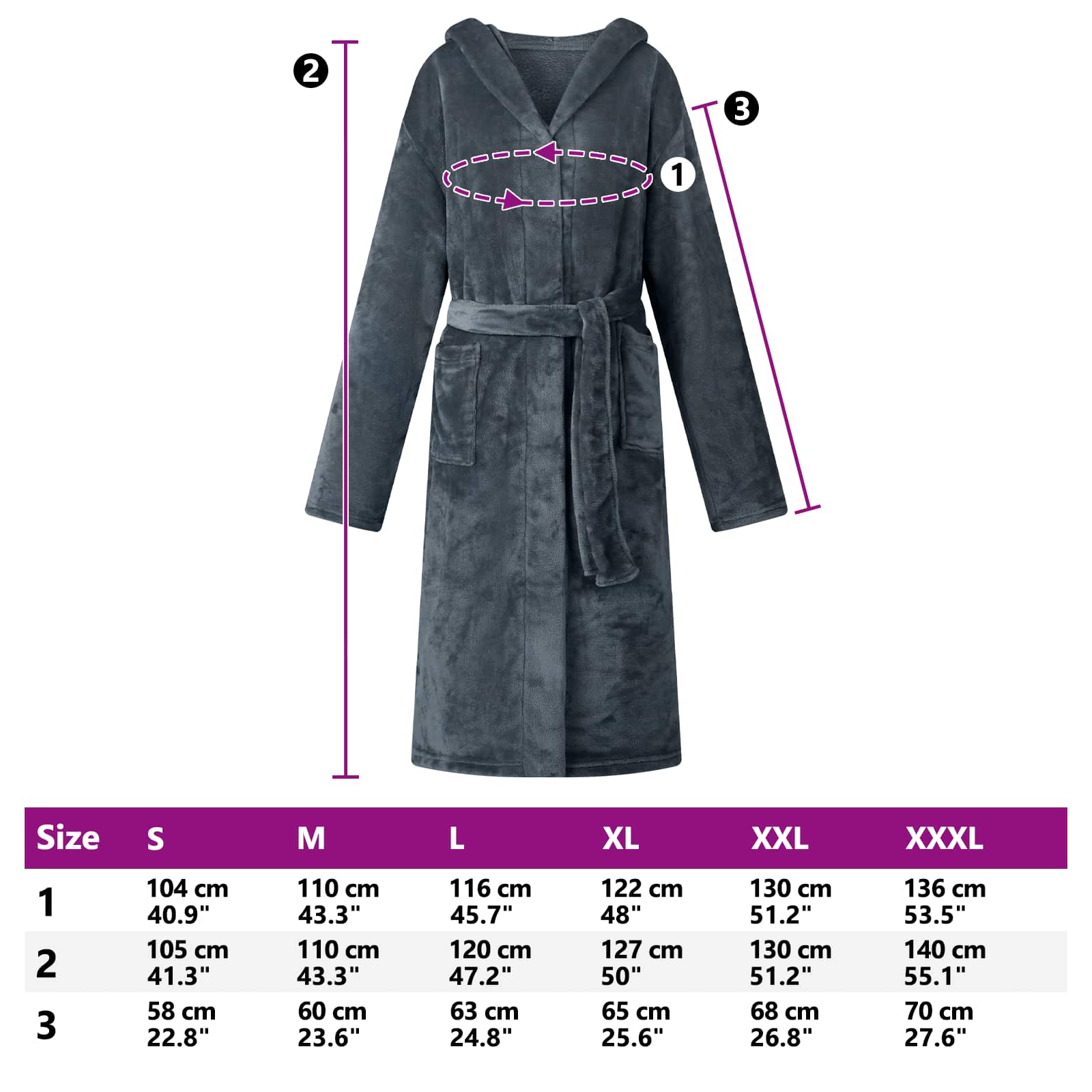 Accappatoio con Cappuccio Blu navy xxxl Flanella 42017242