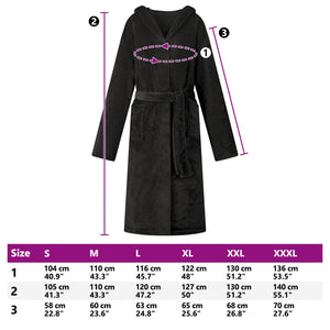 Accappatoio con Cappuccio Nero xxxl Flanella 42017248