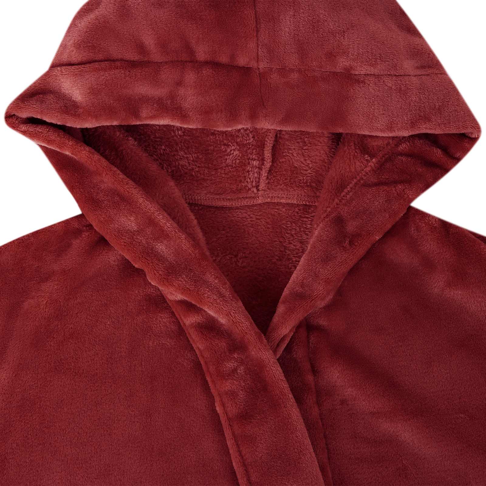 Accappatoio con Cappuccio Rosso Bordeaux s Flanella 42017255