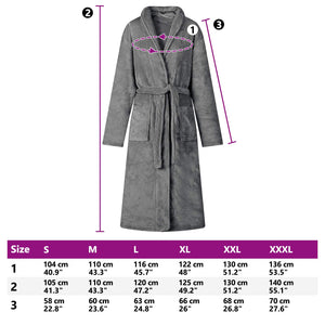 Accappatoio senza Cappuccio Grigio scuro xxl Flanella 42017277