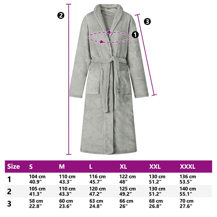 Accappatoio senza Cappuccio Grigio l Flanella 42017281