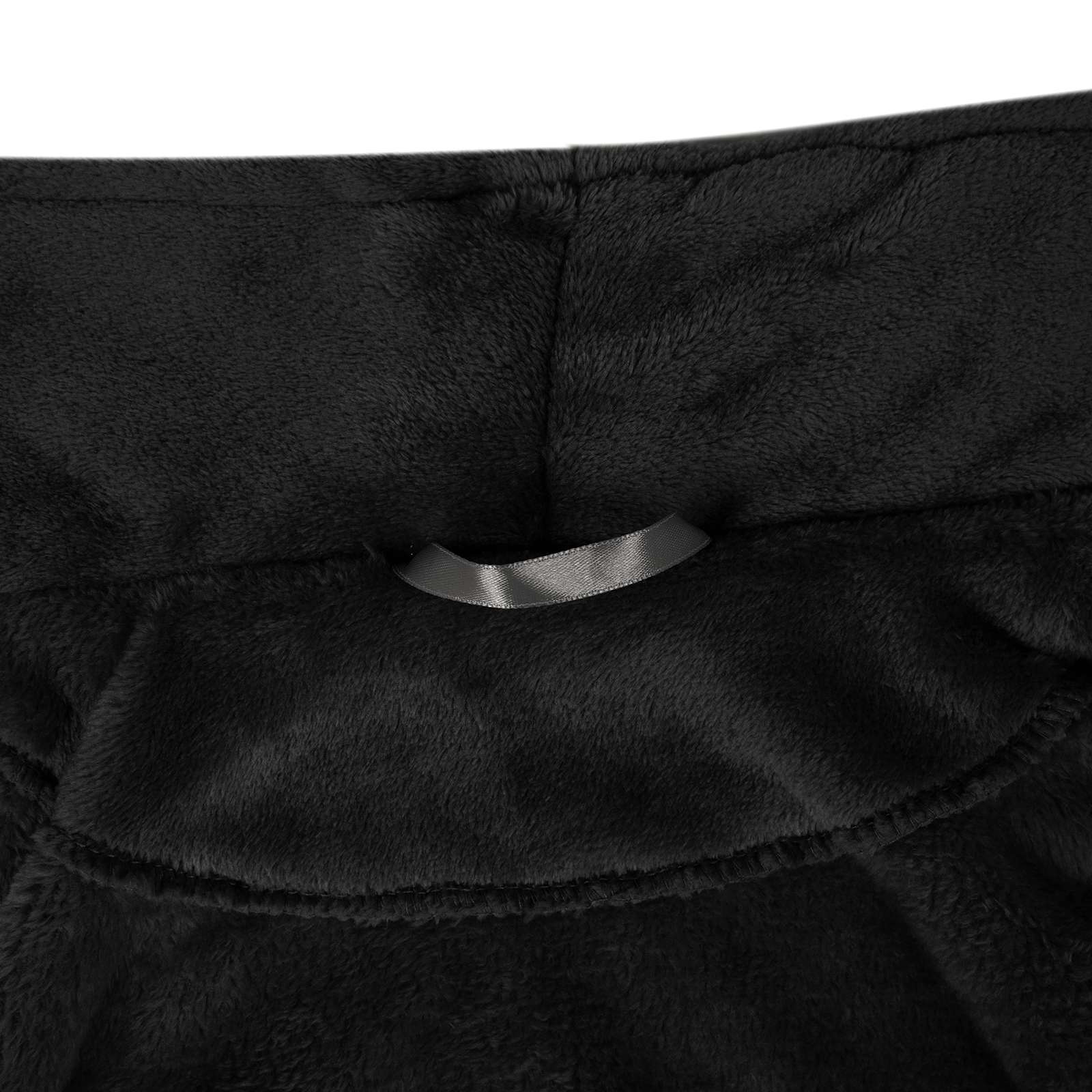 Accappatoio senza Cappuccio Nero l Flanella 42017293