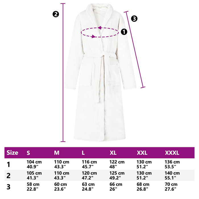 Accappatoio senza Cappuccio Bianco xxxl Flanella 42017302