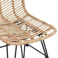 Sedia da pranzo 2 pcs Naturale 44.5 x 55 x 85 cm Rattan e Ferro 42011550