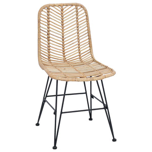 Sedia da pranzo 2 pcs Naturale 44.5 x 55 x 85 cm Rattan e Ferro 42011550