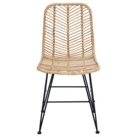Sedia da pranzo 2 pcs Naturale 44.5 x 55 x 85 cm Rattan e Ferro 42011550