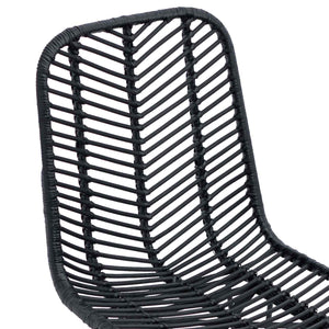 Sedia da pranzo 2 pcs Nero 44.5 x 55 x 85 cm Rattan e Ferro 42011551