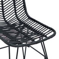 Sedia da pranzo 2 pcs Nero 44.5 x 55 x 85 cm Rattan e Ferro 42011551