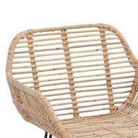 Sedia da Bar 2 pcs Naturale 55 x 52 x 92 cm Rattan e Ferro 42011553