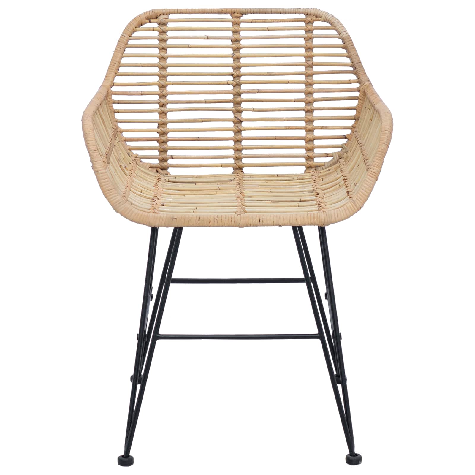 Sedia da pranzo 2 pcs Naturale 55 x 50 x 74 cm Rattan e Ferro 42011556