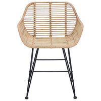 Sedia da pranzo 2 pcs Naturale 55 x 50 x 74 cm Rattan e Ferro 42011556