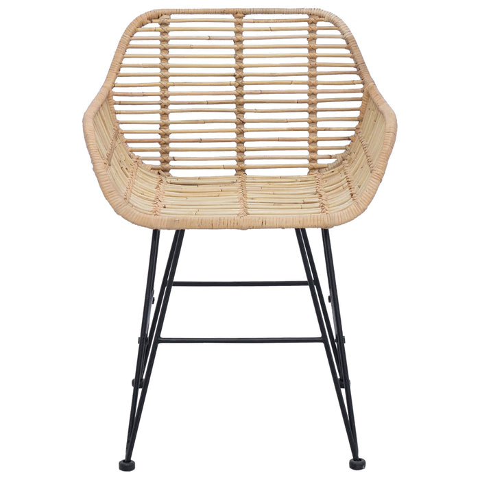 Sedia da pranzo 2 pcs Naturale 55 x 50 x 74 cm Rattan e Ferro 42011556
