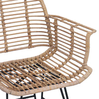 Sedia da pranzo 2 pcs Naturale 57 x 54.5 x 85 cm Rattan e Ferro 42011558