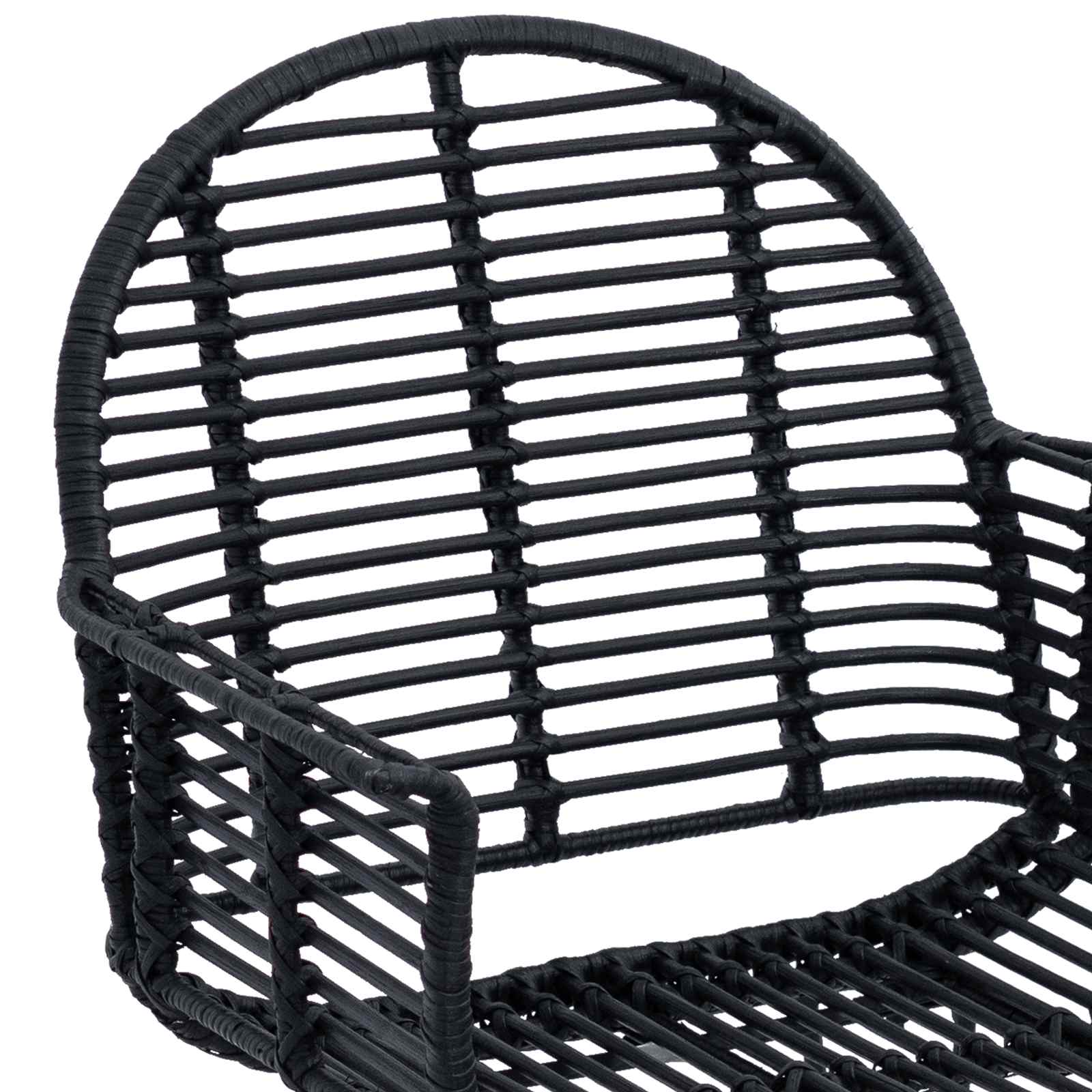 Sedia da pranzo 2 pcs Nero 57 x 54.5 x 85 cm Rattan e Ferro 42011559
