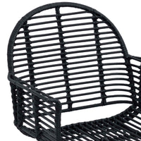 Sedia da pranzo 2 pcs Nero 57 x 54.5 x 85 cm Rattan e Ferro 42011559