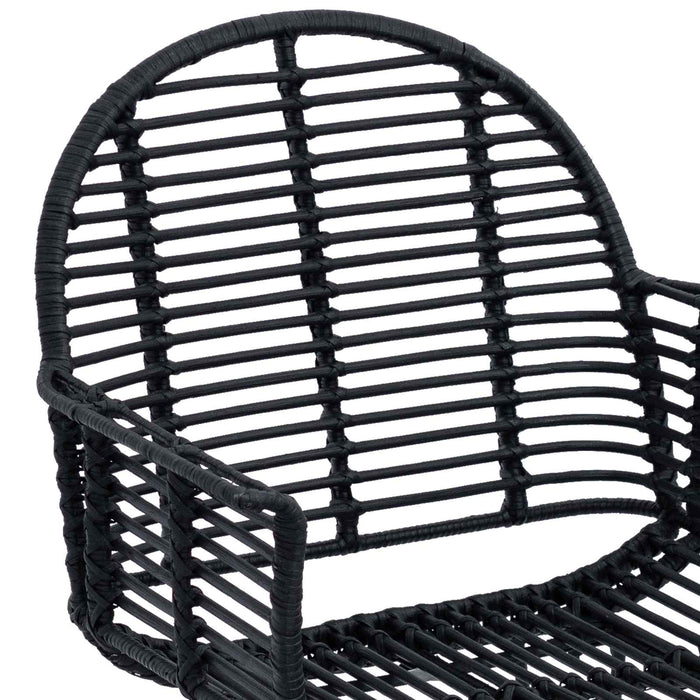 Sedia da pranzo 2 pcs Nero 57 x 54.5 x 85 cm Rattan e Ferro 42011559