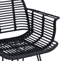 Sedia da pranzo 2 pcs Nero 57 x 54.5 x 85 cm Rattan e Ferro 42011559
