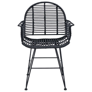 Sedia da pranzo 2 pcs Nero 57 x 54.5 x 85 cm Rattan e Ferro 42011559