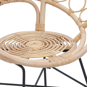 Sedia da pranzo 2 pcs Naturale 65 x 55,5 x 81 cm Rattan e Ferro 42011560