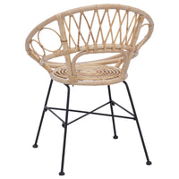 Sedia da pranzo 2 pcs Naturale 65 x 55,5 x 81 cm Rattan e Ferro 42011560
