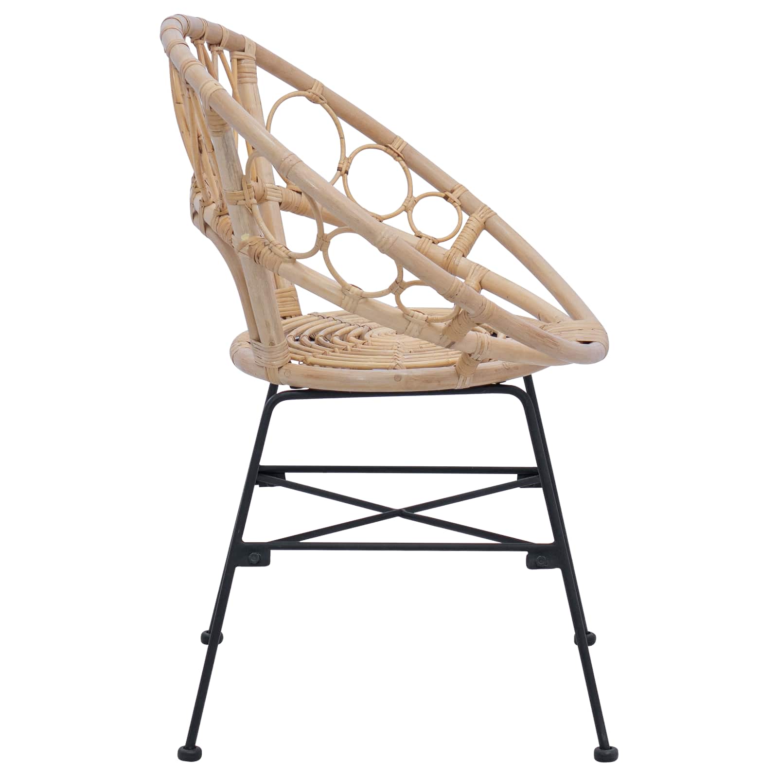 Sedia da pranzo 2 pcs Naturale 65 x 55,5 x 81 cm Rattan e Ferro 42011560