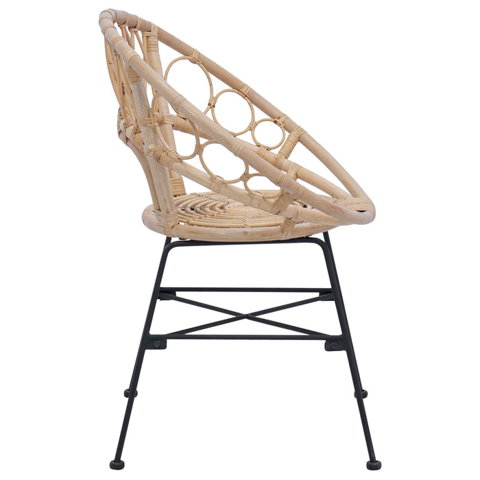 Sedia da pranzo 2 pcs Naturale 65 x 55,5 x 81 cm Rattan e Ferro 42011560