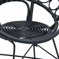 Sedia da pranzo 2 pcs Nero 65 x 55,5 x 81 cm Rattan e Ferro 42011561