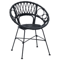 Sedia da pranzo 2 pcs Nero 65 x 55,5 x 81 cm Rattan e Ferro 42011561