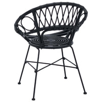 Sedia da pranzo 2 pcs Nero 65 x 55,5 x 81 cm Rattan e Ferro 42011561