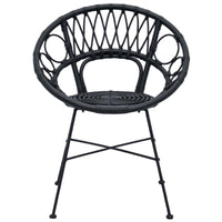 Sedia da pranzo 2 pcs Nero 65 x 55,5 x 81 cm Rattan e Ferro 42011561