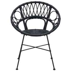 Sedia da pranzo 2 pcs Nero 65 x 55,5 x 81 cm Rattan e Ferro 42011561