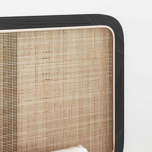 Testiera-Testata-Testiera Decorativa Nero 200 x 55 x 3 cm Rattan