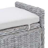 Panchina con contenitore Bianco Lavato 110 x 40 x 50 cm Rattan 42011574