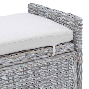 Panchina con contenitore Bianco Lavato 110 x 40 x 50 cm Rattan 42011574