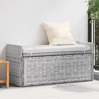 Panchina con contenitore Bianco Lavato 110 x 40 x 50 cm Rattan 42011574