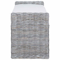 Panchina con contenitore Bianco Lavato 110 x 40 x 50 cm Rattan 42011574