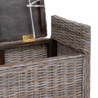 Panchina con contenitore Grigio 110 x 40 x 50 cm Rattan 42011575