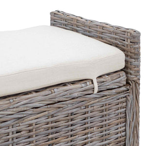 Panchina con contenitore Grigio 110 x 40 x 50 cm Rattan 42011575