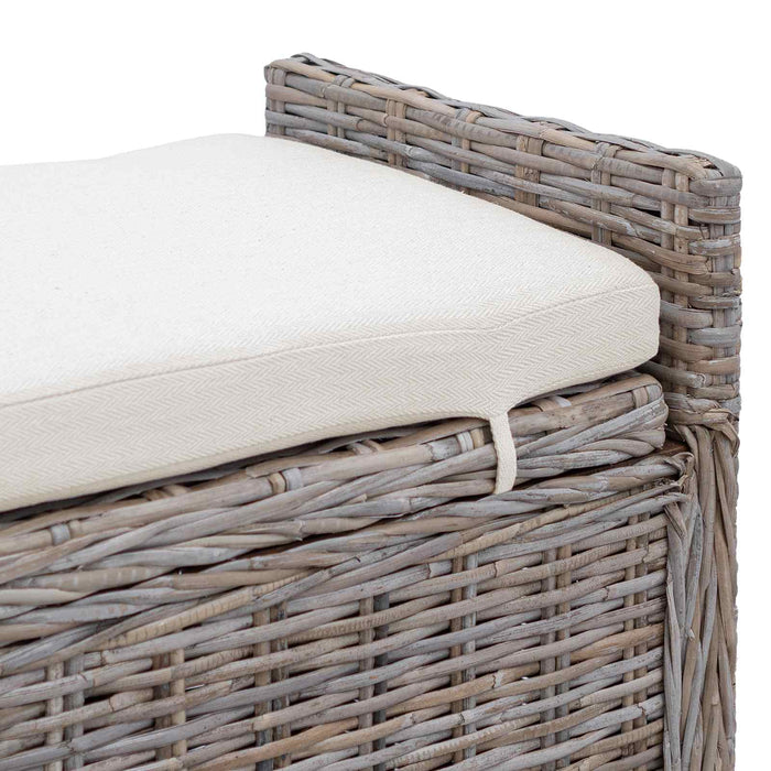 Panchina con contenitore Grigio 110 x 40 x 50 cm Rattan 42011575