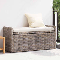 Panchina con contenitore Grigio 110 x 40 x 50 cm Rattan 42011575