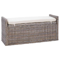 Panchina con contenitore Grigio 110 x 40 x 50 cm Rattan 42011575