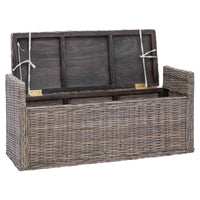 Panchina con contenitore Grigio 110 x 40 x 50 cm Rattan 42011575