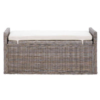 Panchina con contenitore Grigio 110 x 40 x 50 cm Rattan 42011575