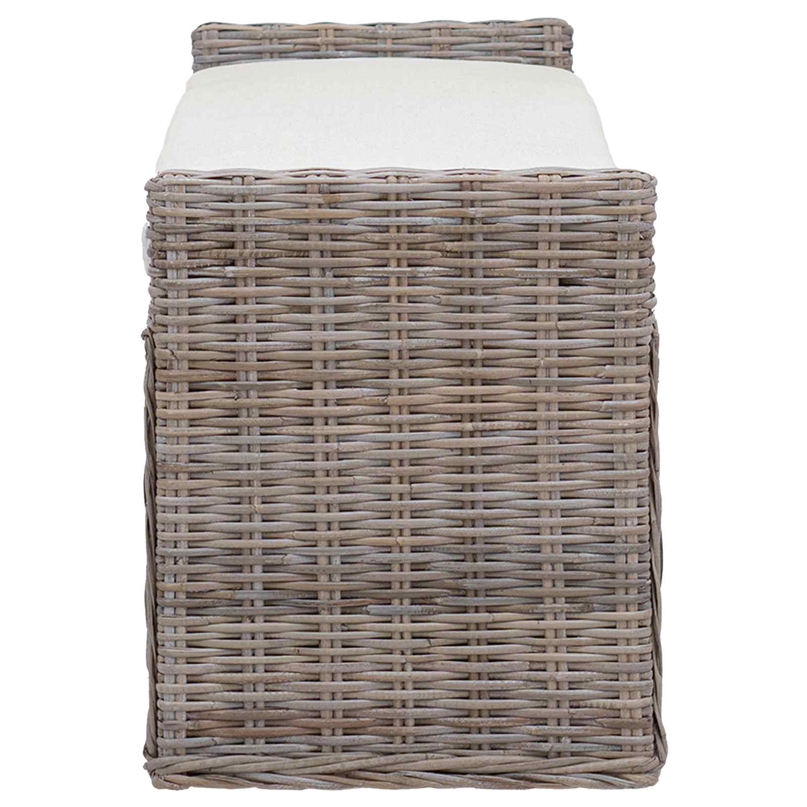 Panchina con contenitore Grigio 110 x 40 x 50 cm Rattan 42011575