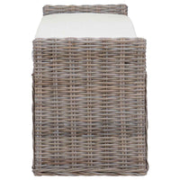 Panchina con contenitore Grigio 110 x 40 x 50 cm Rattan 42011575