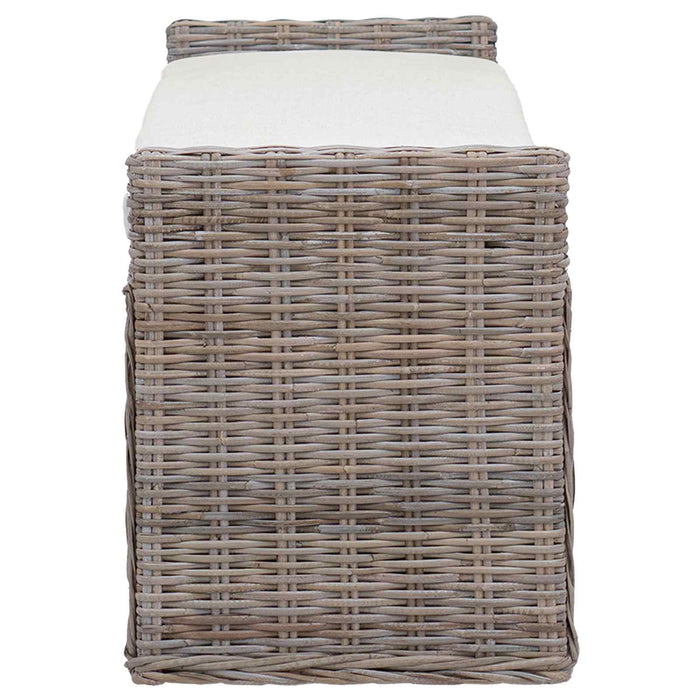 Panchina con contenitore Grigio 110 x 40 x 50 cm Rattan 42011575
