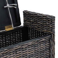 Panchina con contenitore Nero Lavato 110 x 40 x 50 cm Rattan 42011576