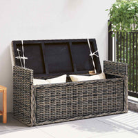 Panchina con contenitore Nero Lavato 110 x 40 x 50 cm Rattan 42011576