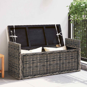 Panchina con contenitore Nero Lavato 110 x 40 x 50 cm Rattan 42011576