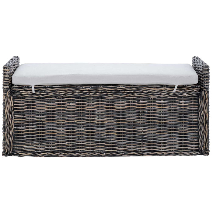 Panchina con contenitore Nero Lavato 110 x 40 x 50 cm Rattan 42011576